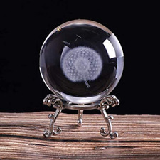 Crystal 2.4 Inch (60Mm) Carving Dandelion Crystal Ball with Sliver-Plated Flower picture