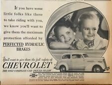 Large 1937 newspaper ad for Chevrolet -  Keep little folks safe, hydraulic brake picture