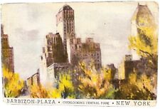 Vintage  Postcard Barbizon plaza Central Park New York City Postmark 1945 picture