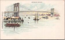 Vintage 1897 BROOKLYN Bridge New York City PMC Postcard East River View / UNUSED picture