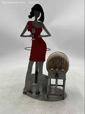 Steel And Wood Handmade Wine Tasting Woman Bottle Holder Stand picture