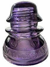 Awesome Antique Embossed Whitall Tatum No. 1 Royal Purple Insulator mold # 15 picture