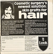1980 Look International Hair Grafts VTG 80s PRINT AD Cosmetic Surgery 5.5x5.5 picture