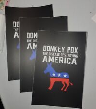 DONKEY POX Anti Democrat Stickers 3 PACK *WORLDWIDE 🌐 SHIPPING* picture