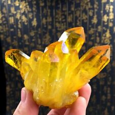 Natural Yellow Citrine Cluster Aura Crystal Cluster Mineral Specimen Healing 1Pc picture