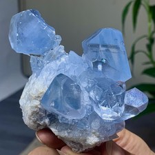 354G Natural Blue celestite Cluster crystal Cave Quartz Mineral Specimen picture