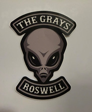 Gray Alien Roswell Sticker 3 "x 4" Cryptid UAP Aliens Area 51 The Grays picture