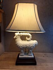 Large Ram Lamp Possibly Porcelain?  Very Heavy Beautiful One Of A Kind picture
