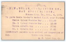 1909 B.F. Tyler Commission Co. Hay Specialists Kansas City MO Postal Card picture