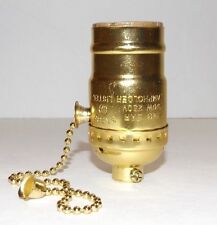 ON/OFF BRASS PLATED PULL CHAIN MEDIUM BASE E26 LAMP SOCKET NEW 30753J picture
