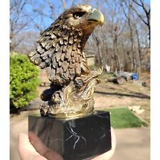 Eagle Bald Bust Figurine American Head Statue Marble Base picture