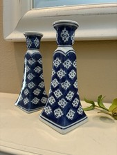 Silvestri Parrot candlestick holders Blue & White picture