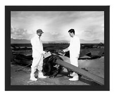 TWO SCIENTISTS CHECK RADIATION LEVELS AFTER NUCLEAR BOMB TEST 8X10 FRAMED PHOTO picture