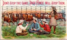 Page Woven Wire Fence Co Cowgirl Cowboys Faro Game Stampede Wild West HPV1 picture