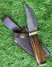 8”Hand Forged Damascus Steel Blade Knife w/Hunting Knife W/ Leather sheath ZH 31 picture