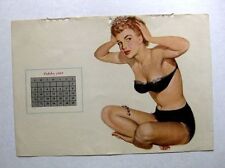 October 1949 Large Pinup Girl Calendar Page by Al Moore Blond in Black Lingure picture