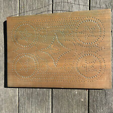 Hand punched on poplar wood from antique pie safe pattern Country primitive art picture