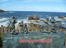 PHOTO  EAST COAST FISHING DISASTER MEMORIAL ST. ABBS TINY BRONZE FIGURES PEER OU picture