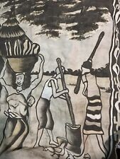 African Mud Cloth Painting Senufo Korhogo Primitive Art Tapestry Textile 20x28” picture