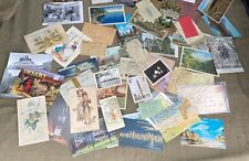 Junk Journal Lot 49+ Antique Vintage Paper Ephemera Greeting, Postcards  As Is picture