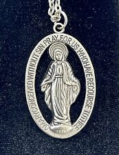Mary Miraculous Religious Holy Medal Charm Etched Catholic Prayer Pendant Church picture