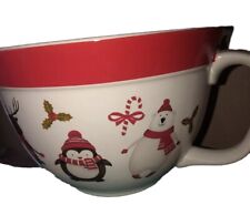 The Bake Shop Ceramic Mixing Bowl Spout Christmas Santa Plus picture