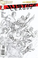 JUSTICE LEAGUE #1 (2012) RARE SIXTH PRINT JIM LEE B&W VARIANT ~ NM- picture