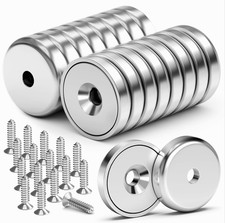 16Pack 40LBS Strong Magnets with Holes, Round Cup Magnets with Screws for Wall M picture