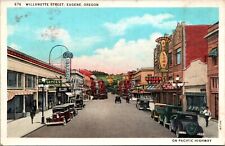 Vintage Eugene Oregon OR Willamette Street Photo Postcard picture