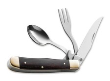 Magnum Bon Appetite 3.3" Hobo Camping Knife 440A Spoon Fork Wood Handle 01LL209 picture