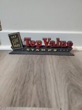 c.1960s Original Vintage Top Value Stamps Sign Store Display Free Gifts Grocery  picture