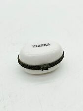 VINTAGE ANTIQUE STYLE POTTERY VIAGRA MARKED PILL BOX CASE EMPTY WEDDING GIFT picture