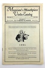 Vintage Musicians Mouthpiece Violin Catalog 1931 ET Root Sons Music N196 picture