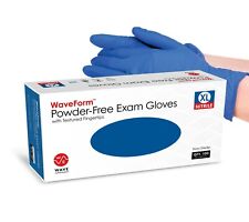 WAVE Blue Nitrile Disposable Exam/Medical Gloves 4 Mil, Latex & Powder Free picture