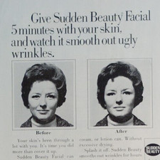 * VTG Ad Sudden Beauty 5 Minute Facial Baby Yourself Before & After Photos picture