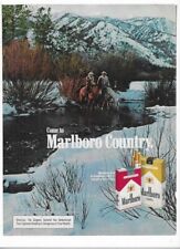 1977 Come To Marlboro Country Red Longhorns Vintage Print Tobacco Advertisement picture