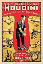 1920's Harry Houdini Classic Handcuff Escape Magic Poster - 24x36 picture