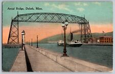 Duluth, Minnesota MN - Aerial Bridge over the Sea - Vintage Postcard - Posted picture