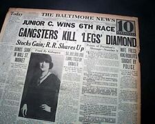 JACK 'LEGS' DIAMOND Gangster Mob Mafia MURDER Prohibition Era 1931 Old Newspaper picture