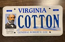 Exp Virginia Tech Personalized Vanity License Plate Va RE LEE Robert Cotton Sign picture
