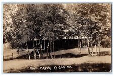 1927 Camp Maqua Cabin Forest View Poland Maine ME RPPC Photo Posted Postcard picture