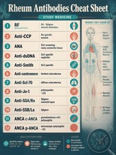 Poster Study Medicine - Rheum Antibodies Cheat Sheet Chart Ultra-HD picture