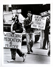 1988 Boston MA Aids HIV Medication Protest Massachusetts General VTG Press Photo picture