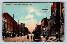 Cambridge OH-Ohio, Wheeling Avenue East, Antique Vintage Souvenir Postcard picture