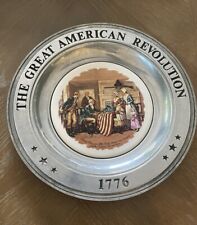 The Great American Revolution 1776 - 1976 Bicentennial Pewter Plate Betsy Ross picture