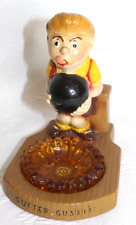 Vintage Chalkware Gutter Gussie Walt Ditzen Figural Ashtray Bowling - As Found picture