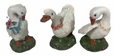 Lot 3 Vintage White Goose Geese Decorative Farm Decor 3” picture