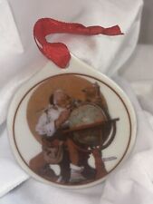 Vintage 1995 JC Penney Norman Rockwell Christmas Ornament - Santa At The Globe picture