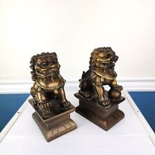 Set of Two Thailand Foo Dogs Statues Bookends Decor picture