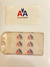 Vtg AMERICAN AIRLINES Baggage Label/Tag 6 AA on one side 3 Languages on card picture